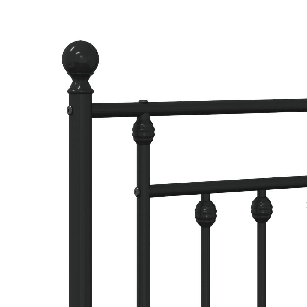 Metal Bed Frame without Mattress with Headboard Black 107x203 cm King Single Price