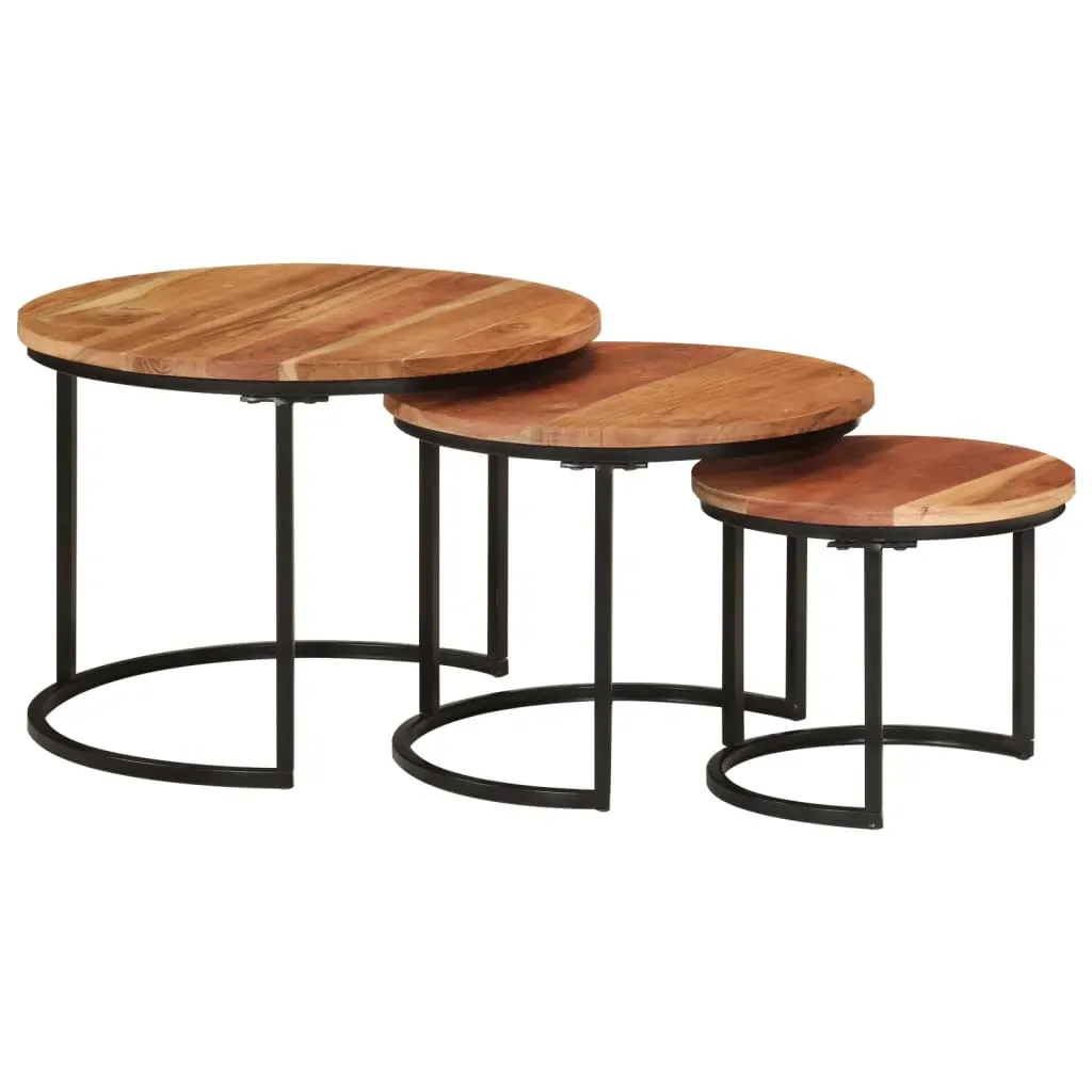 Nesting Tables 3 pcs Solid Wood Acacia Price