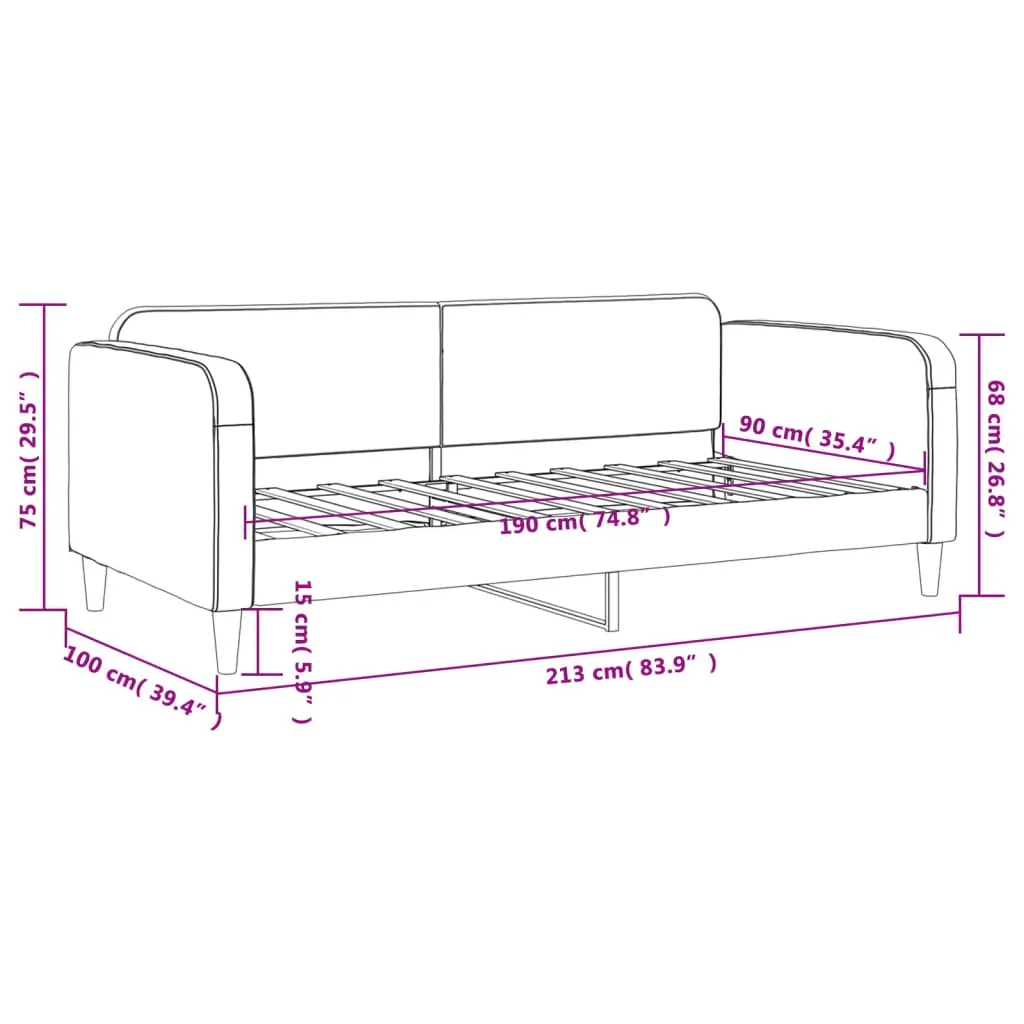Day Bed without Mattress Light Grey 90x190 cm Fabric Price