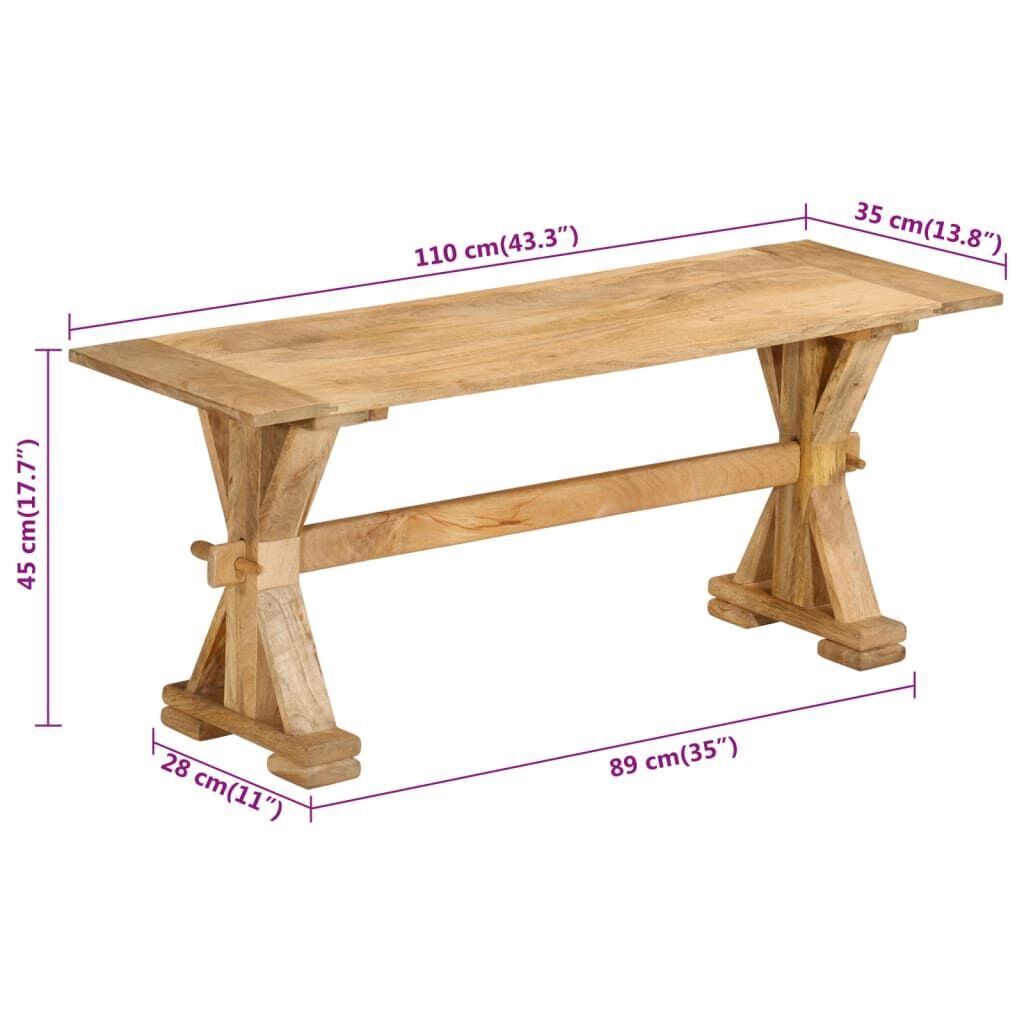Bench 110x35x45 cm Solid Wood Mango Price