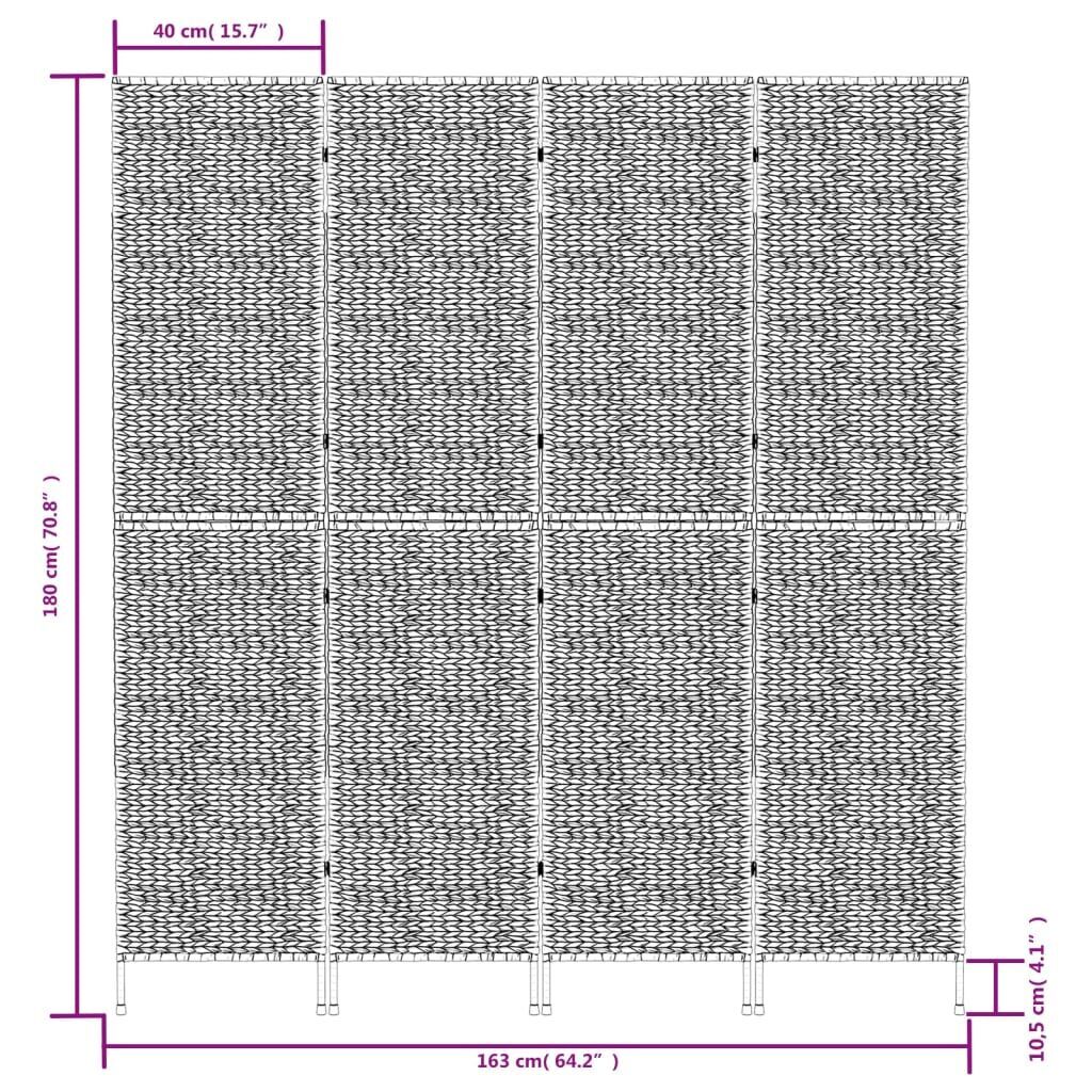 Room Divider 4-Panel 163x180 cm Water Hyacinth Price