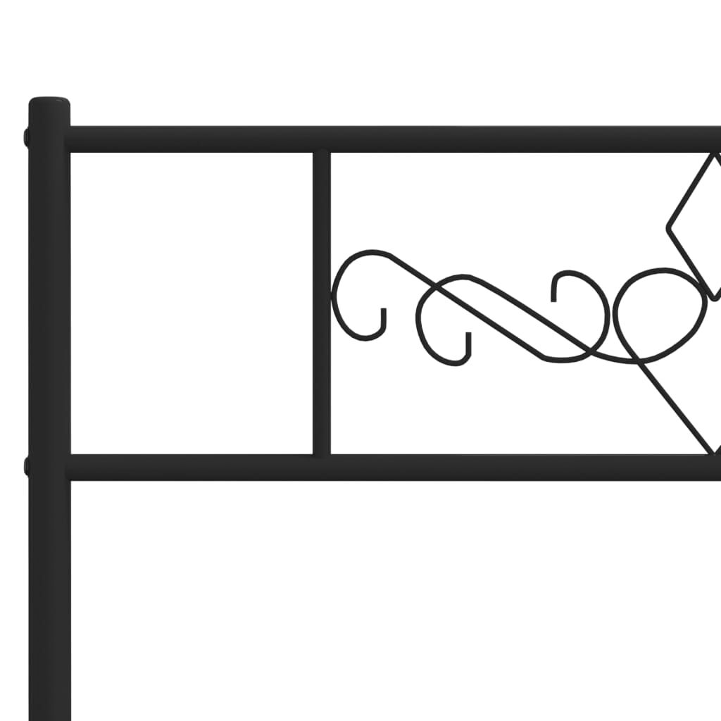 Metal Bed Frame without Mattress with Footboard Black 183x203 cm King Price