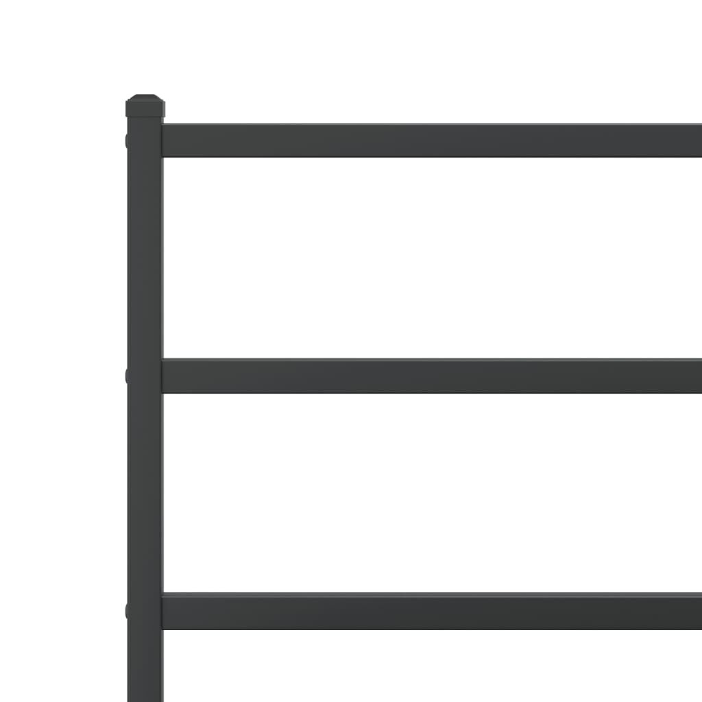 Metal Bed Frame without Mattress with Headboard Black 107x203 cm King Single Price