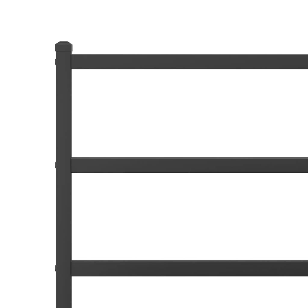 Metal Bed Frame without Mattress with Headboard Black 150x200 cm Price