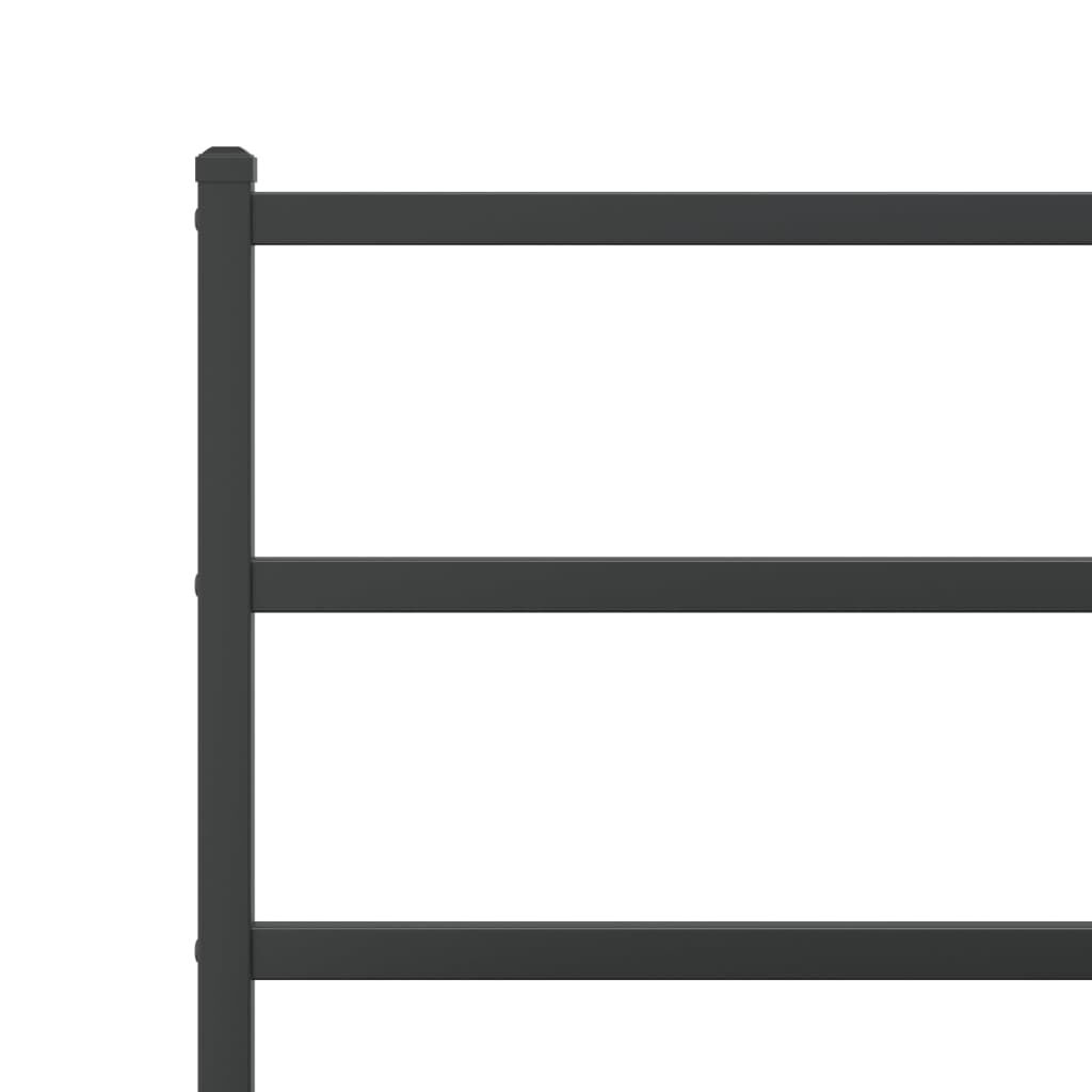 Metal Bed Frame without Mattress with Headboard Black 183x203 cm King Price