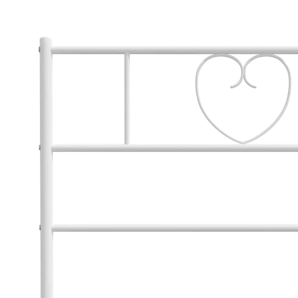 Metal Bed Frame without Mattress with Footboard White 183x203 cm King Price