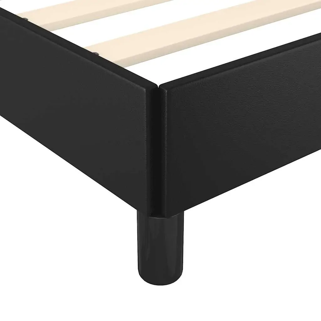 Bed Frame without Mattress Black King Single Faux Leather Price