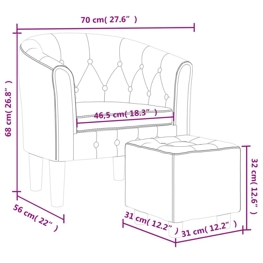 Tub Chair with Footstool Dark Grey Velvet Price