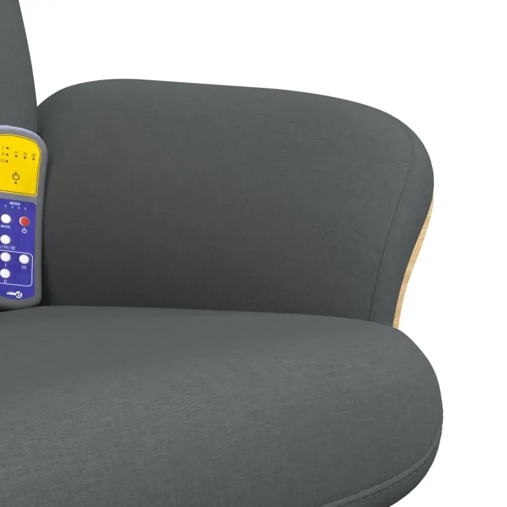 Massage Recliner Chair with Footstool Dark Grey Fabric Price