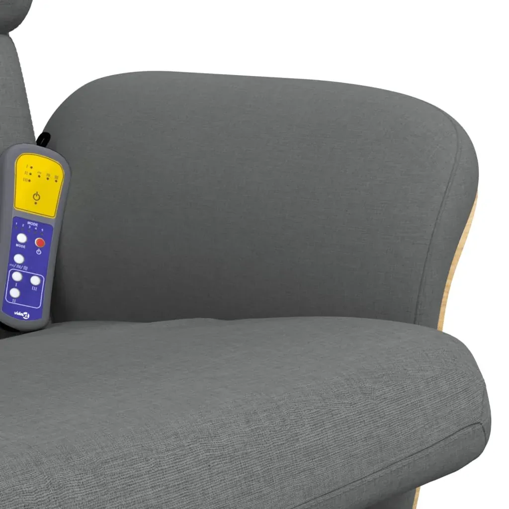 Massage Recliner Chair with Footstool Dark Grey Fabric Price