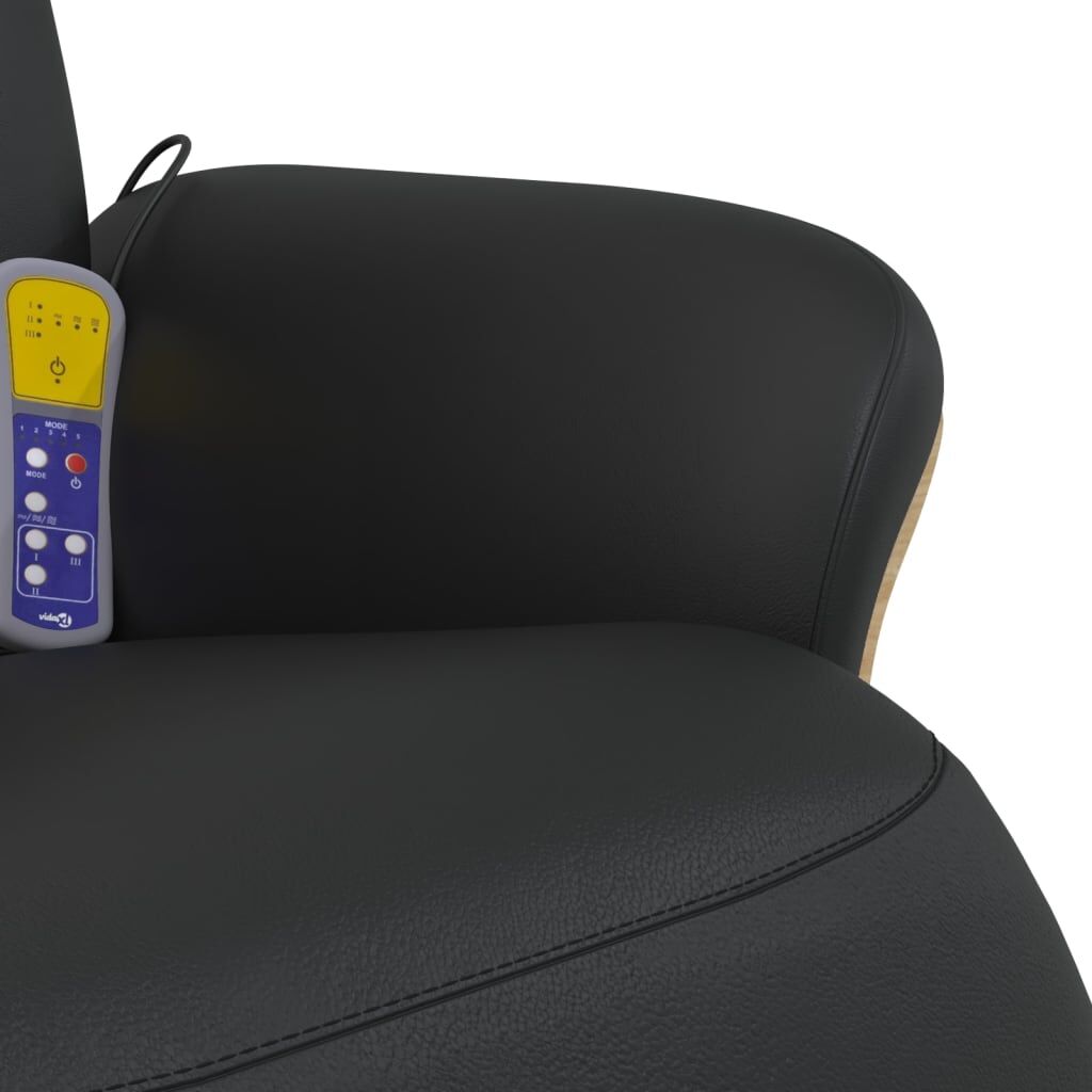 Massage Recliner Chair with Footrest Black Faux Leather Price