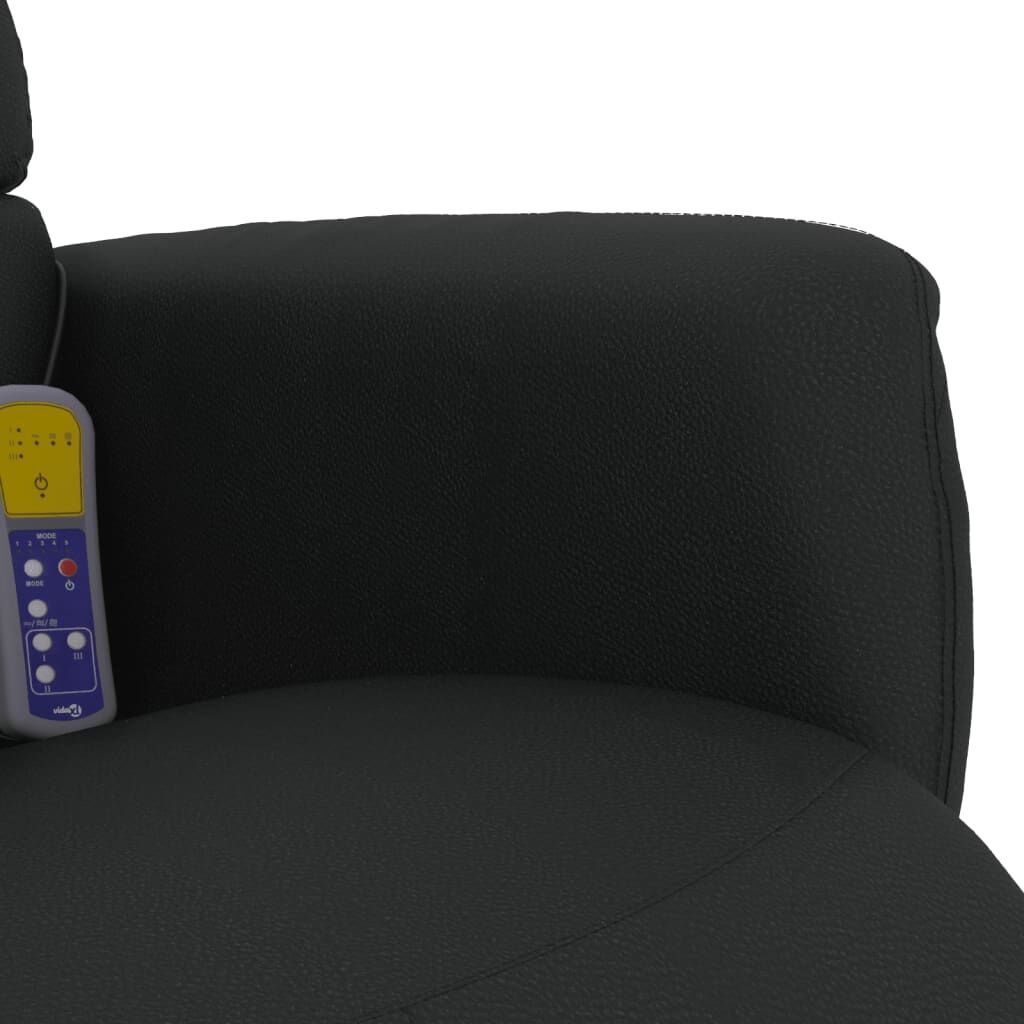 Massage Recliner Chair with Footrest Black Faux Leather Price