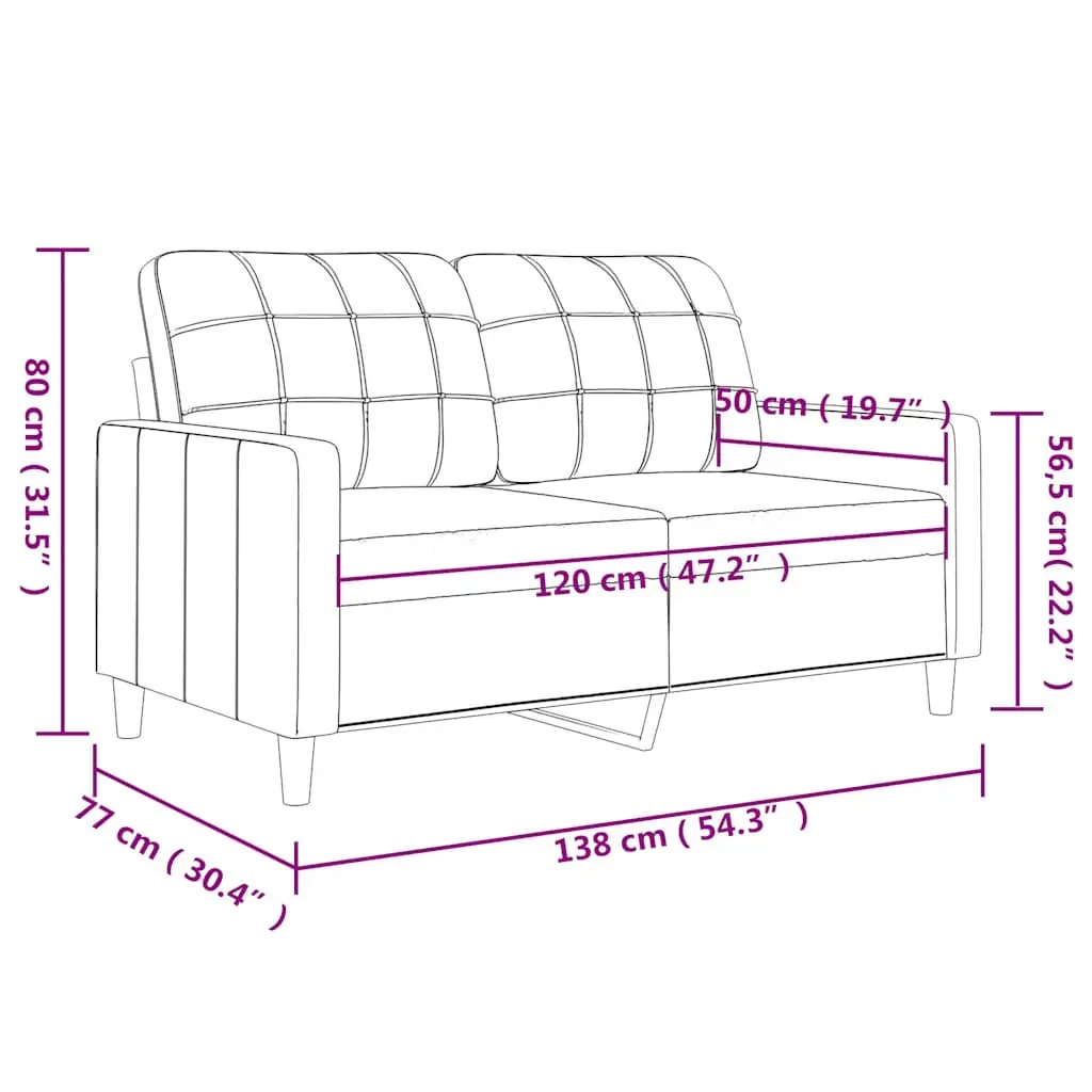 2-Seater Sofa Grey 120 cm Faux Leather Price