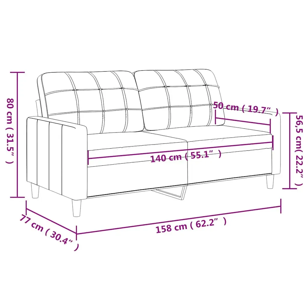 2-Seater Sofa Cream 140 cm Faux Leather Price