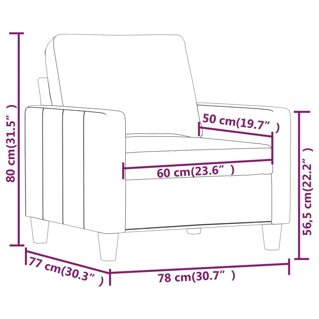 Sofa Chair Cream 60 cm Faux Leather Price