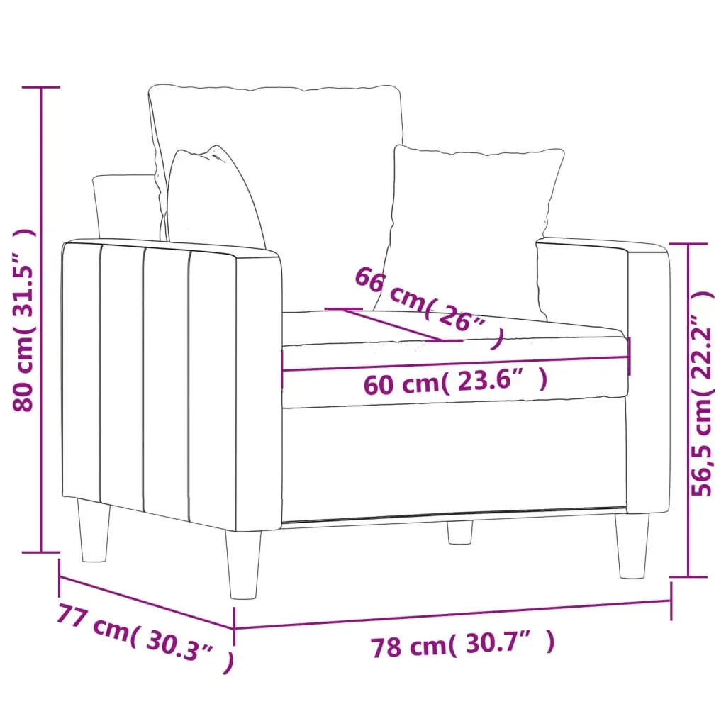 Sofa Chair Black 60 cm Velvet Price