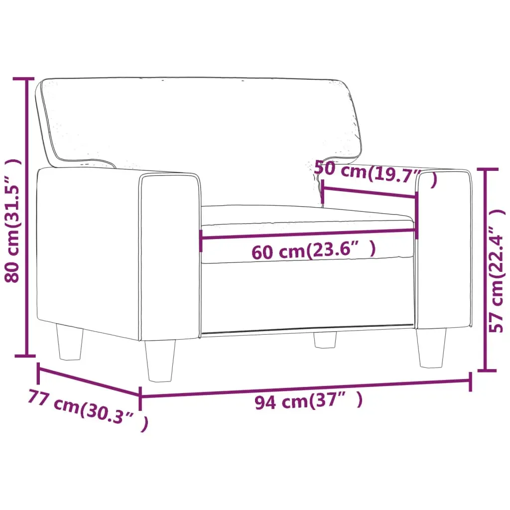Sofa Chair Black 60 cm Faux Leather Price