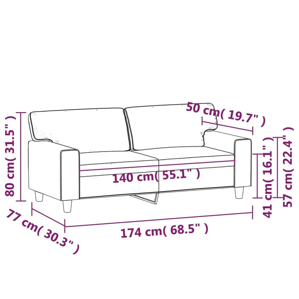 2-Seater Sofa Black 140 cm Faux Leather Price