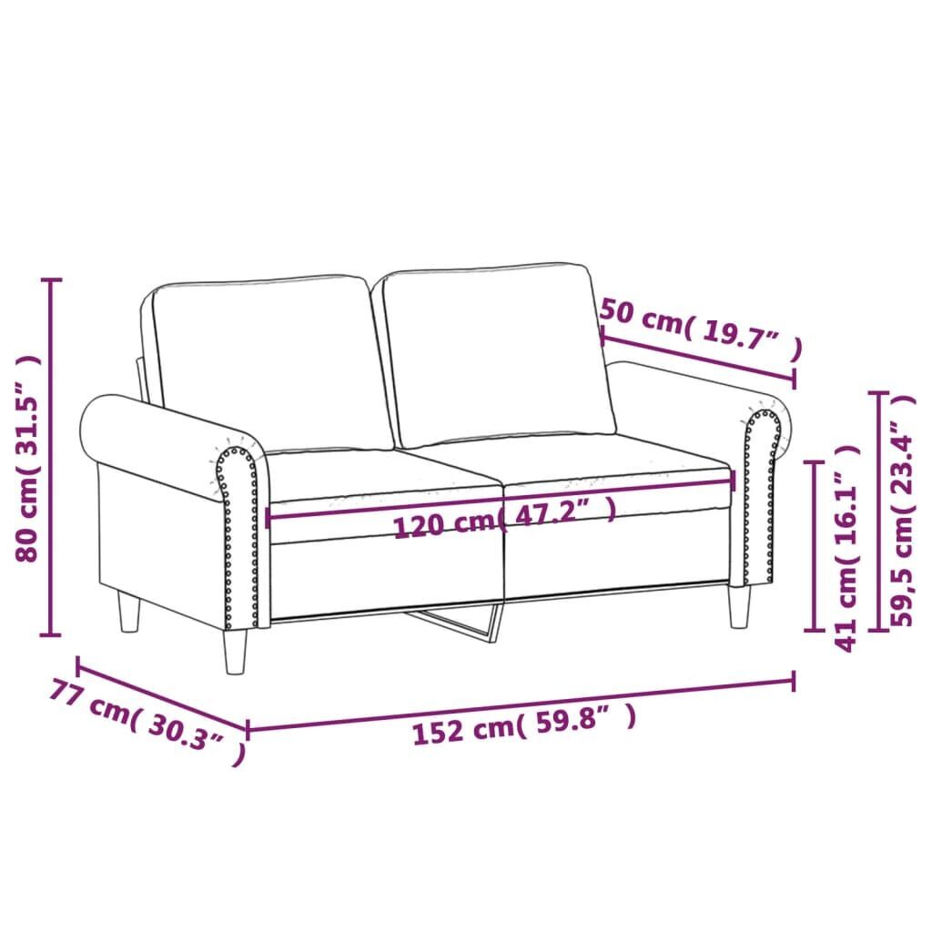 2-Seater Sofa Light Grey 120 cm Velvet Price