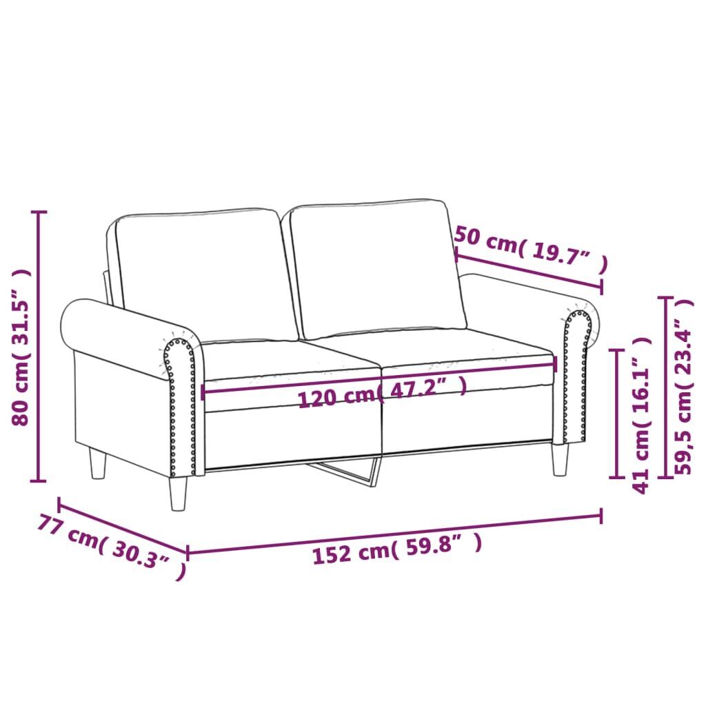 2-Seater Sofa Black 120 cm Velvet Price