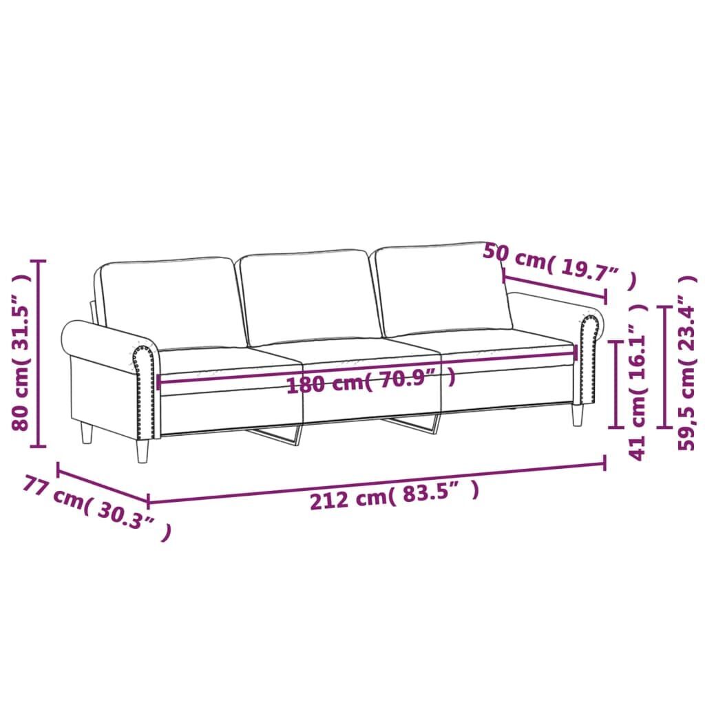 3-Seater Sofa Black 180 cm Velvet Price