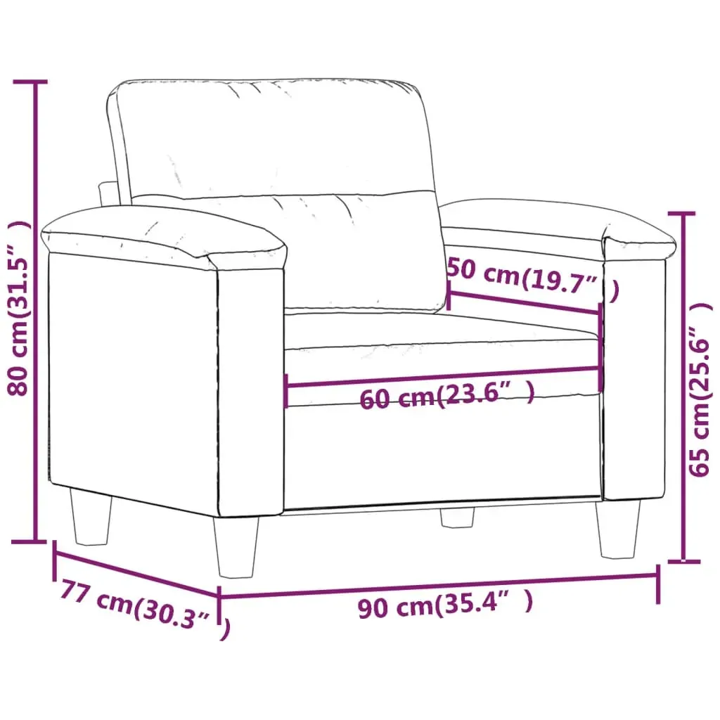 Sofa Chair Dark Grey 60 cm Microfibre Fabric Price