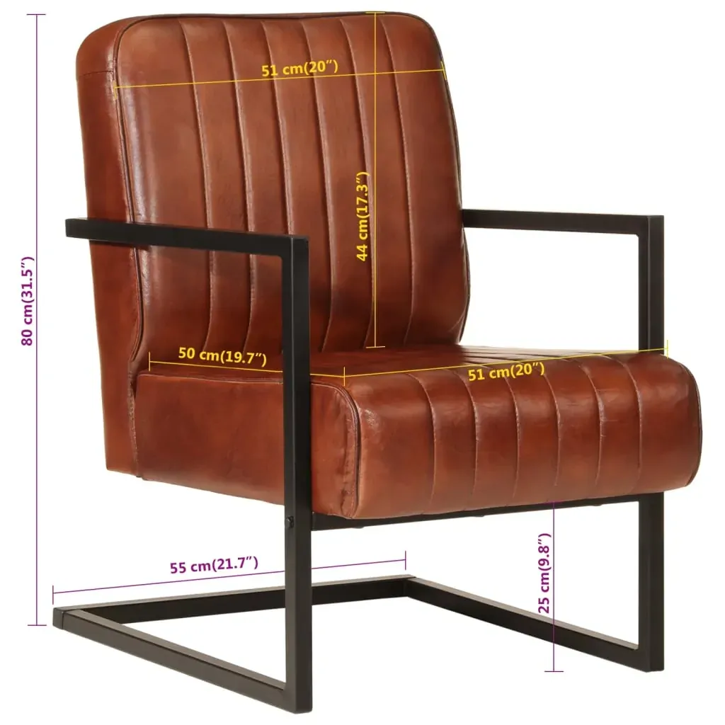 Sofa Chair Brown Real Leather Price