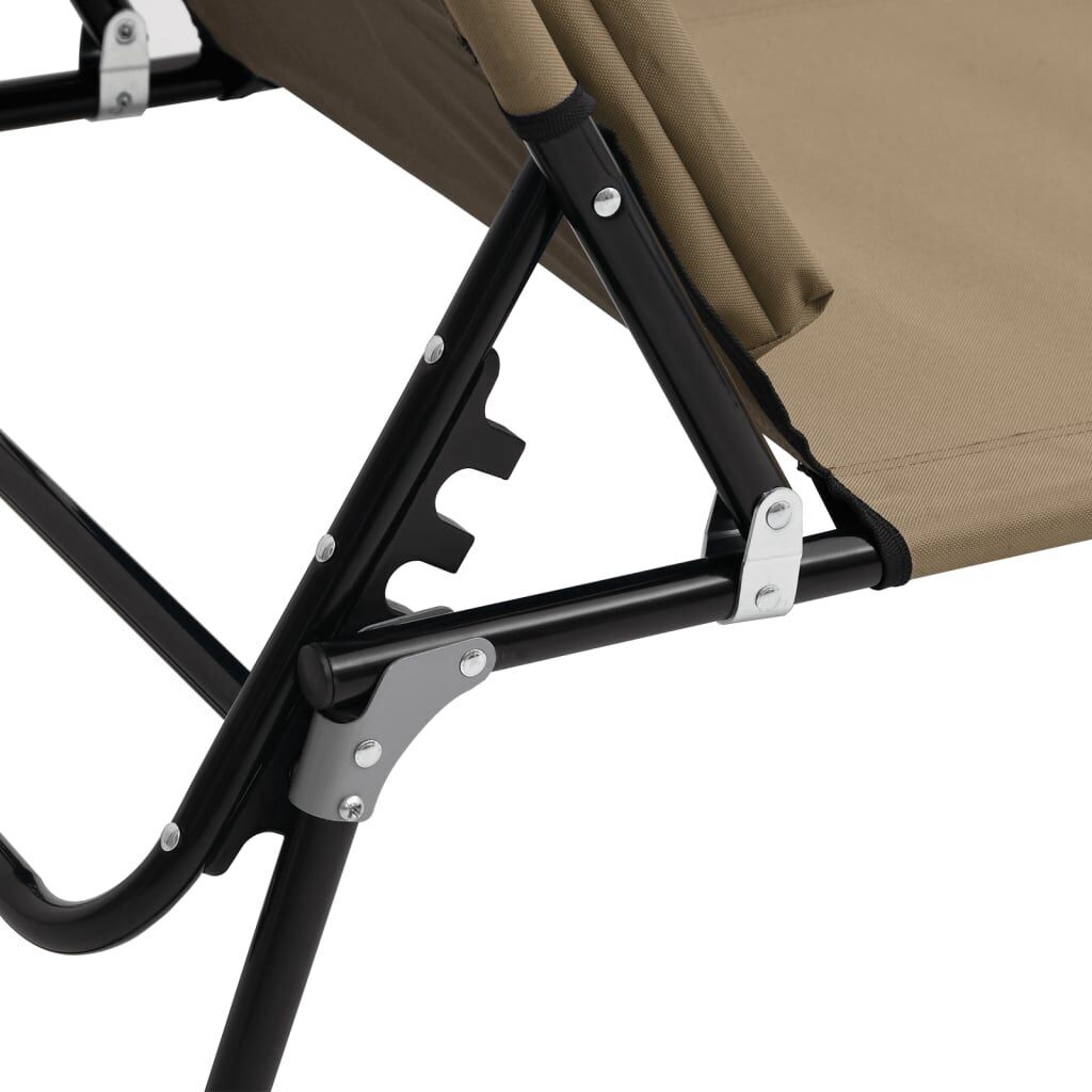 Folding Sun Lounger Taupe Oxford Fabric and Powder-coated Steel Price
