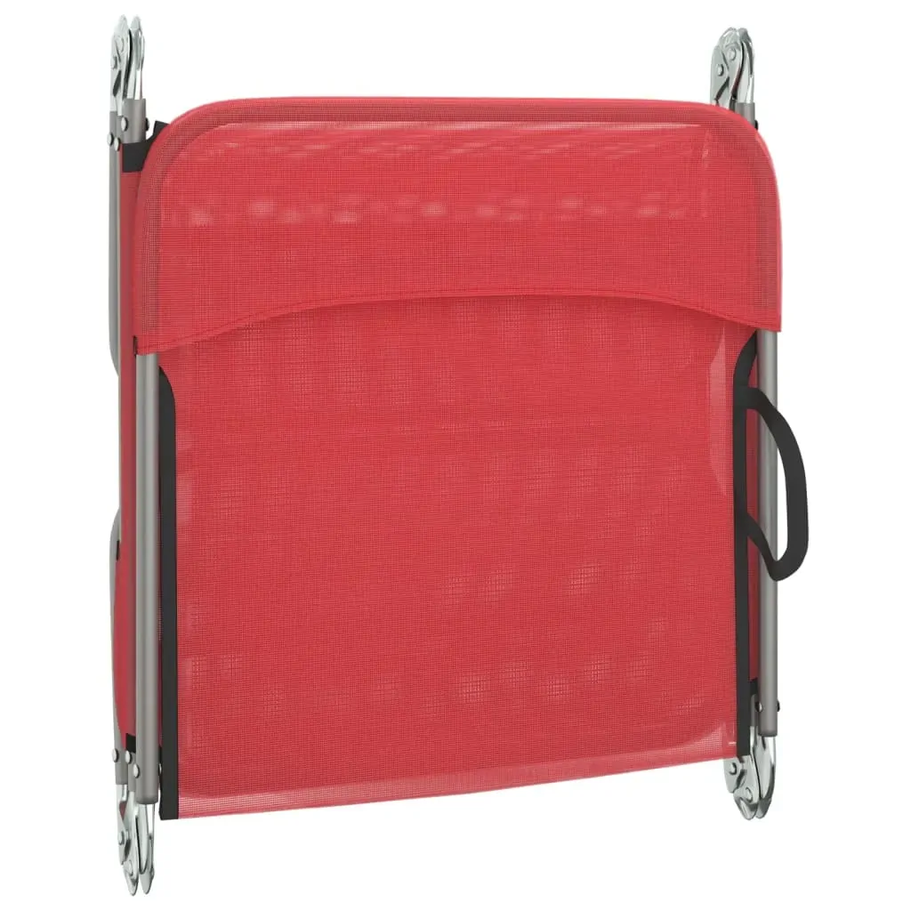 Folding Sun Loungers 2 pcs Red Textilene and Steel Price