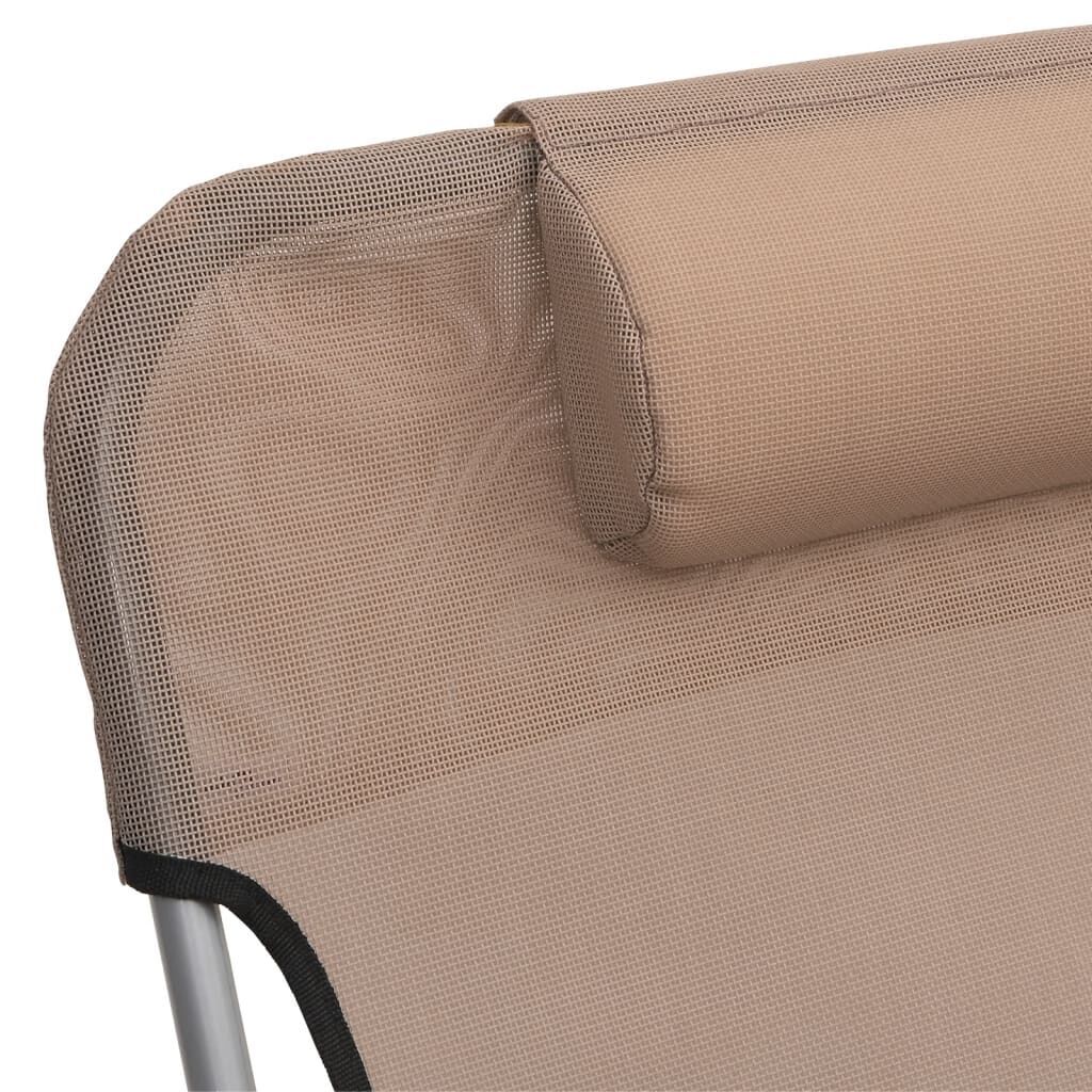 Folding Sun Loungers 2 pcs Taupe Textilene and Steel Price
