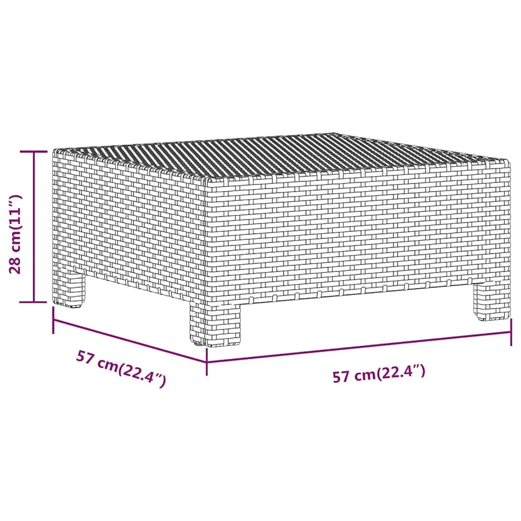 Garden Footrest with Cushion Grey Poly Rattan Price