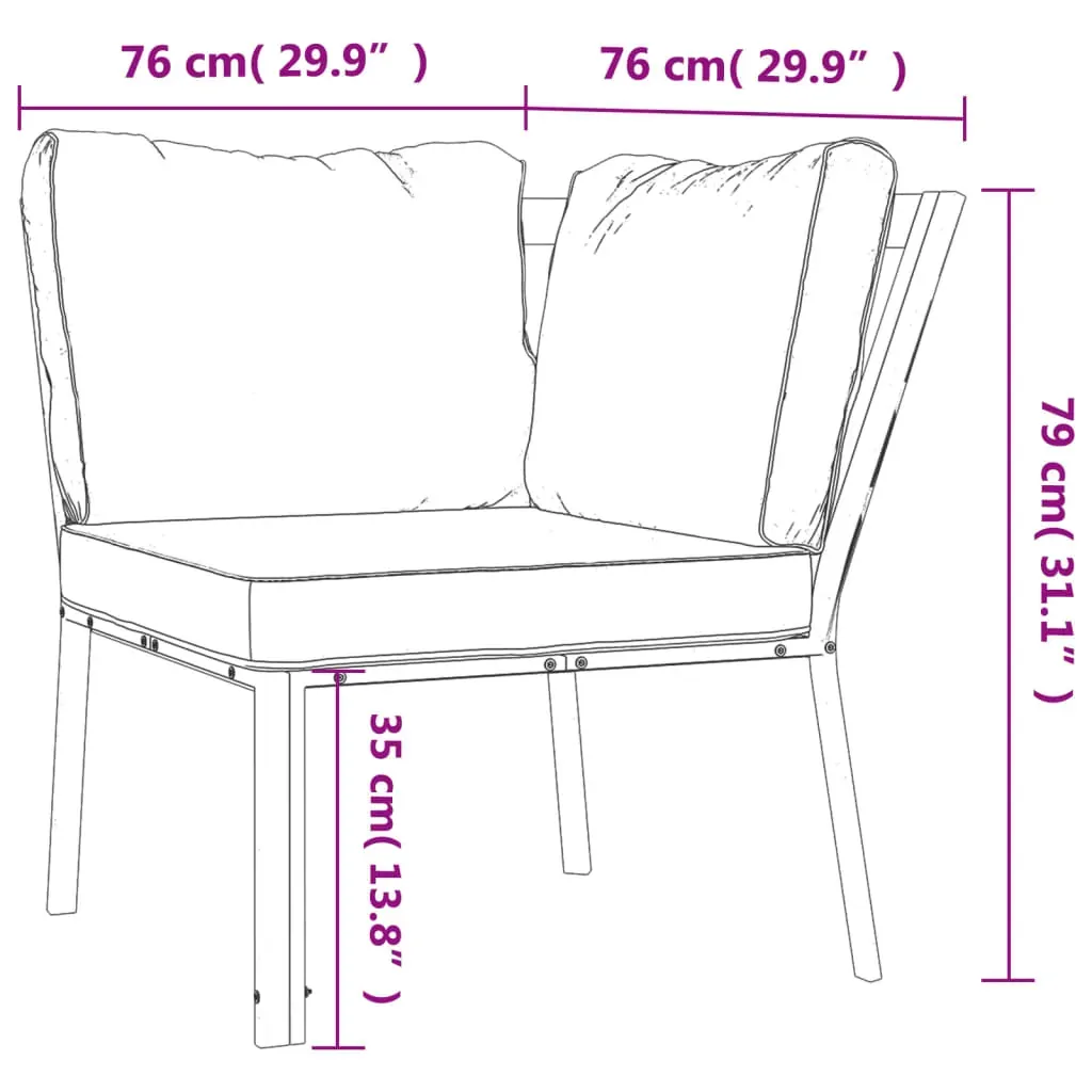 Garden Chair with Grey Cushions 76x76x79 cm Steel Price