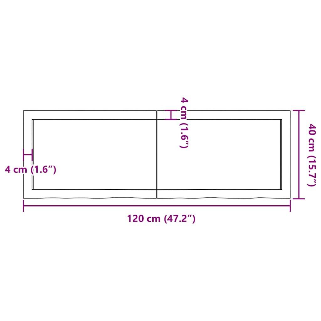 Wall Shelf Light Brown 120x40x(2-4) cm Treated Solid Wood Oak Price
