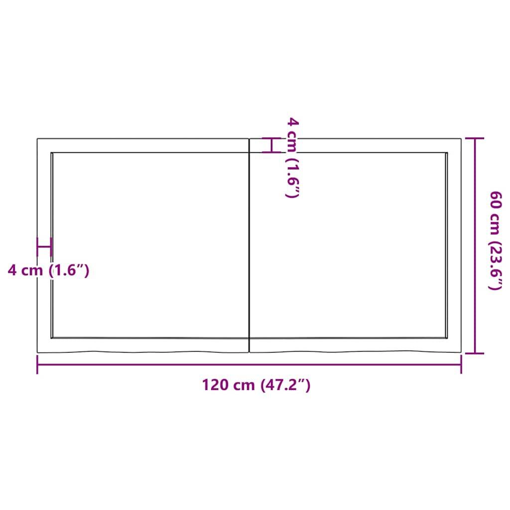 Wall Shelf Light Brown 120x60x(2-6) cm Treated Solid Wood Oak Price