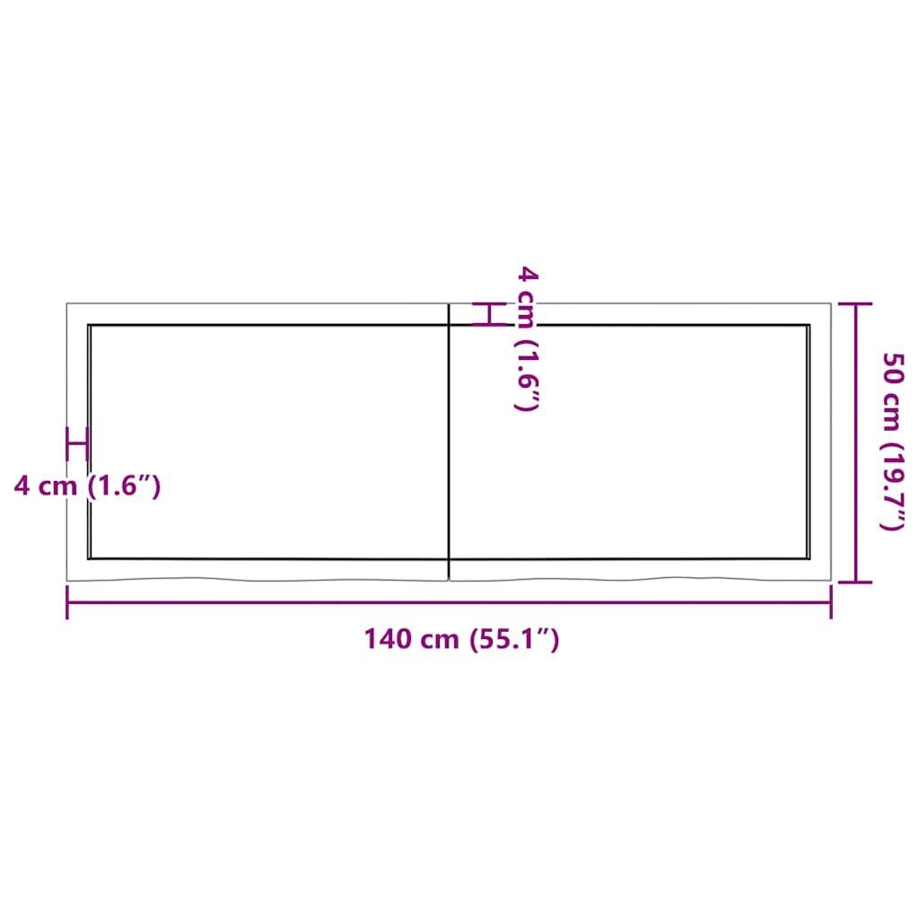 Wall Shelf Light Brown 140x50x(2-6) cm Treated Solid Wood Oak Price