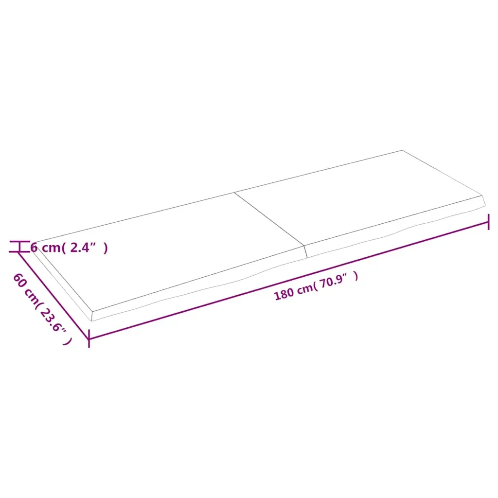 Wall Shelf Light Brown 180x60x(2-6) cm Treated Solid Wood Oak Price