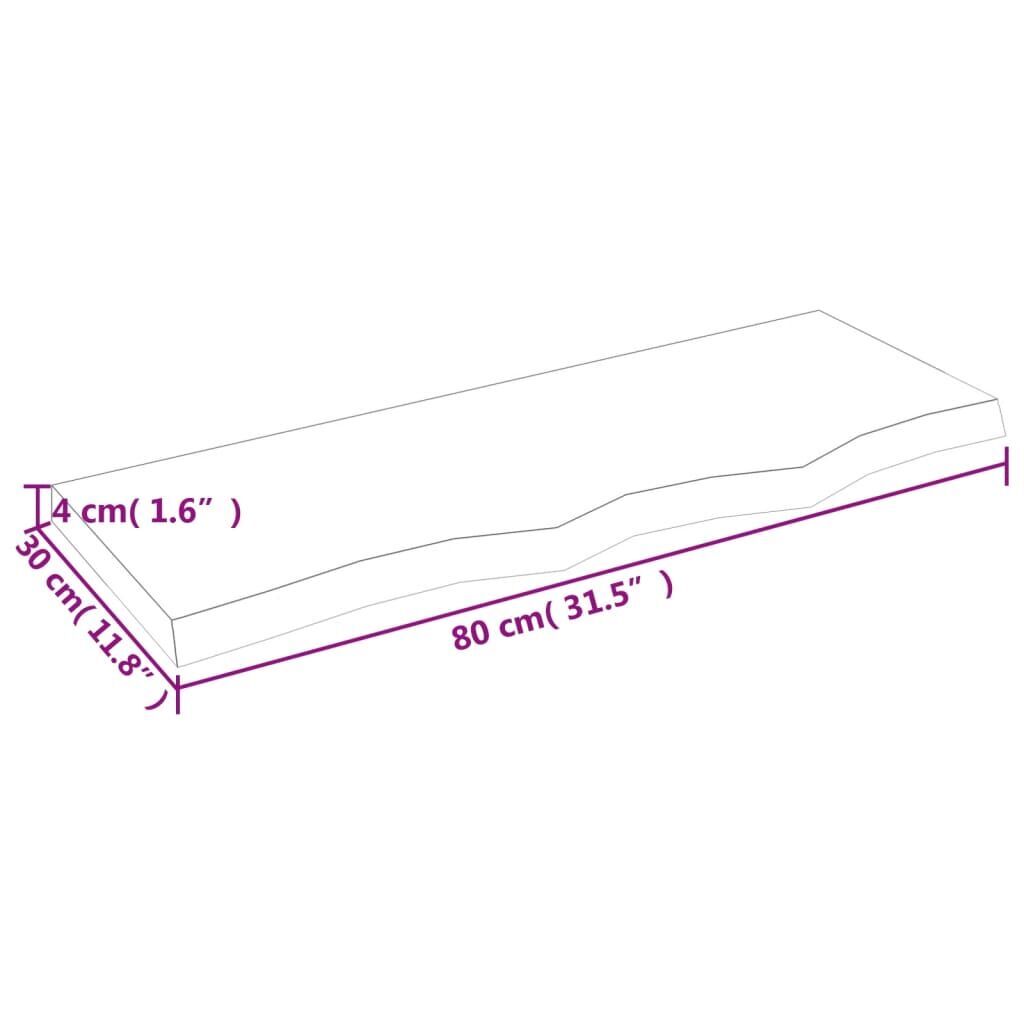 Wall Shelf Dark Brown 80x30x(2-4) cm Treated Solid Wood Oak Price