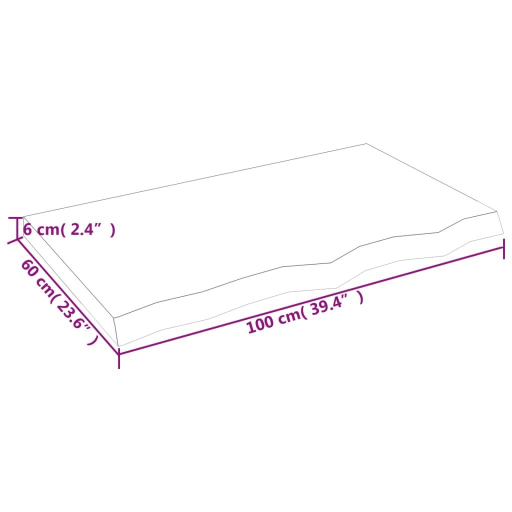 Wall Shelf Dark Brown 100x60x(2-6) cm Treated Solid Wood Oak Price