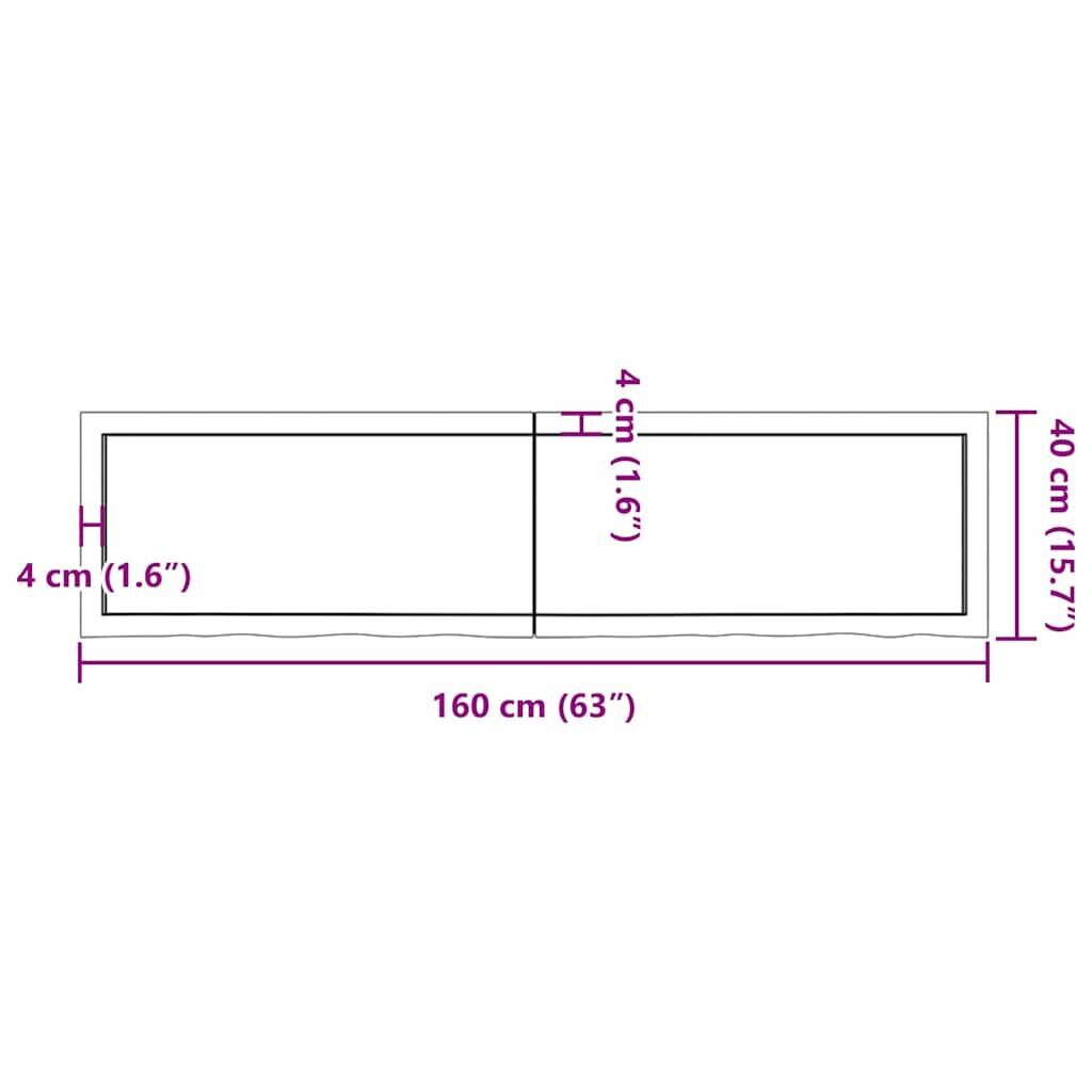 Wall Shelf Dark Brown 160x40x(2-4) cm Treated Solid Wood Oak Price