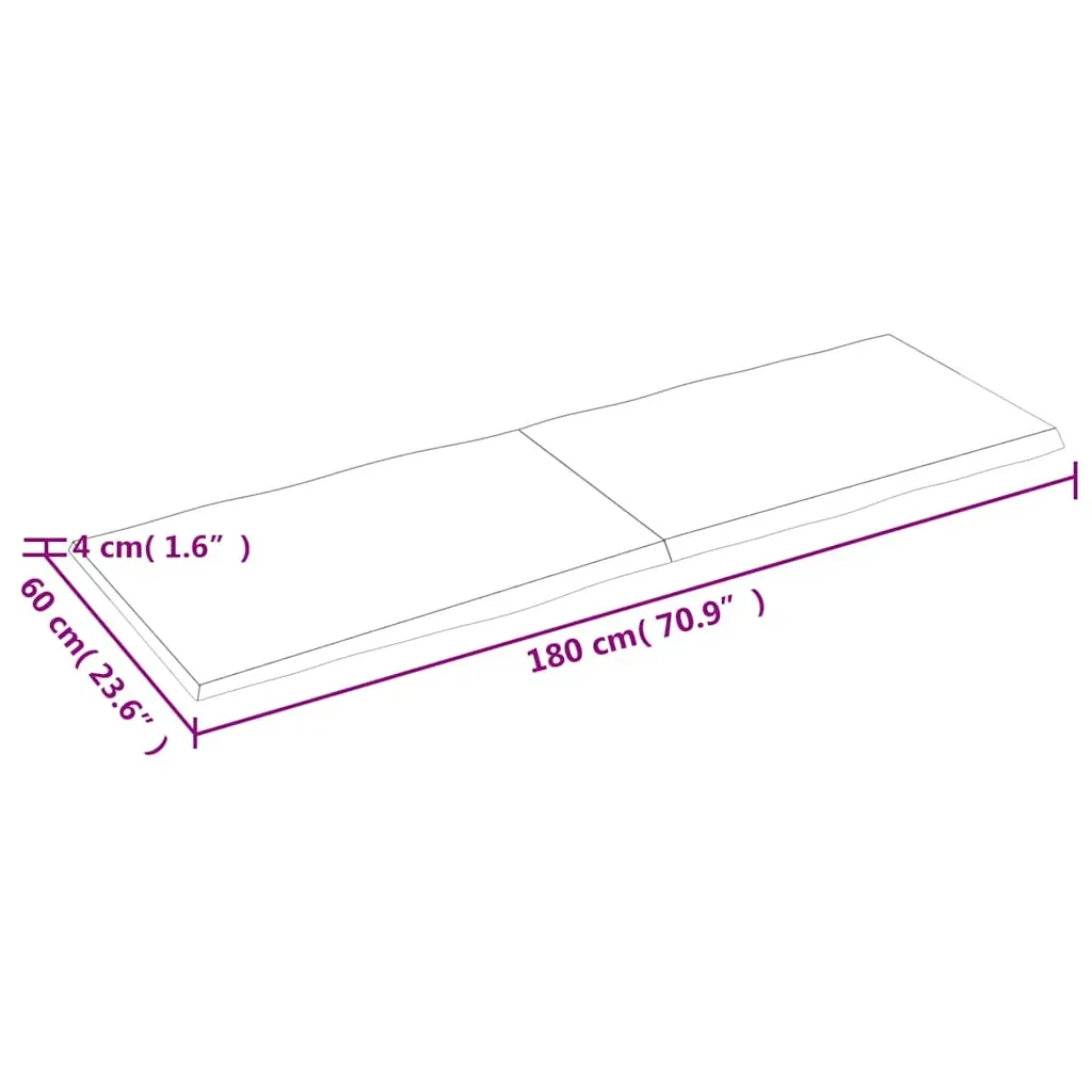 Table Top Dark Brown 180x60x(2-4) cm Treated Solid Wood Live Edge Price