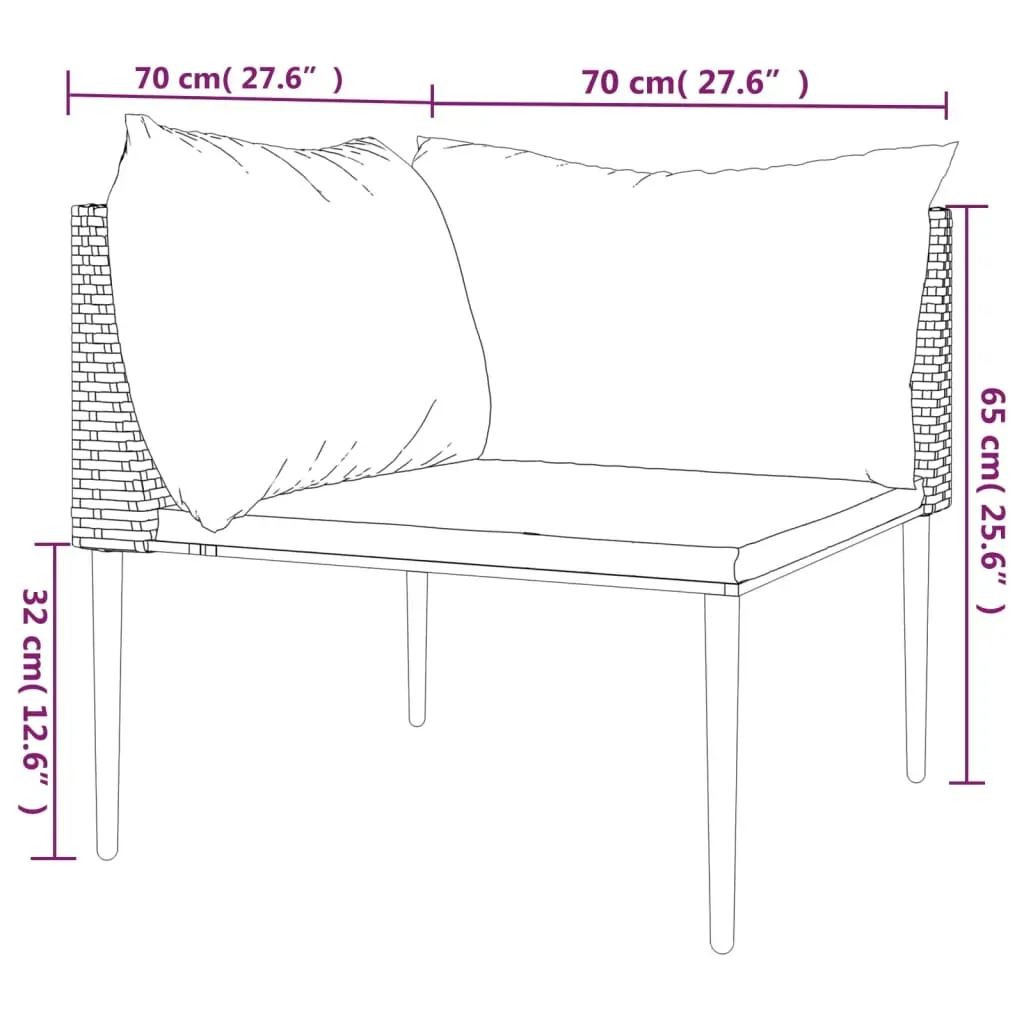 Garden Corner Sofa with Cushions Grey Poly Rattan Price