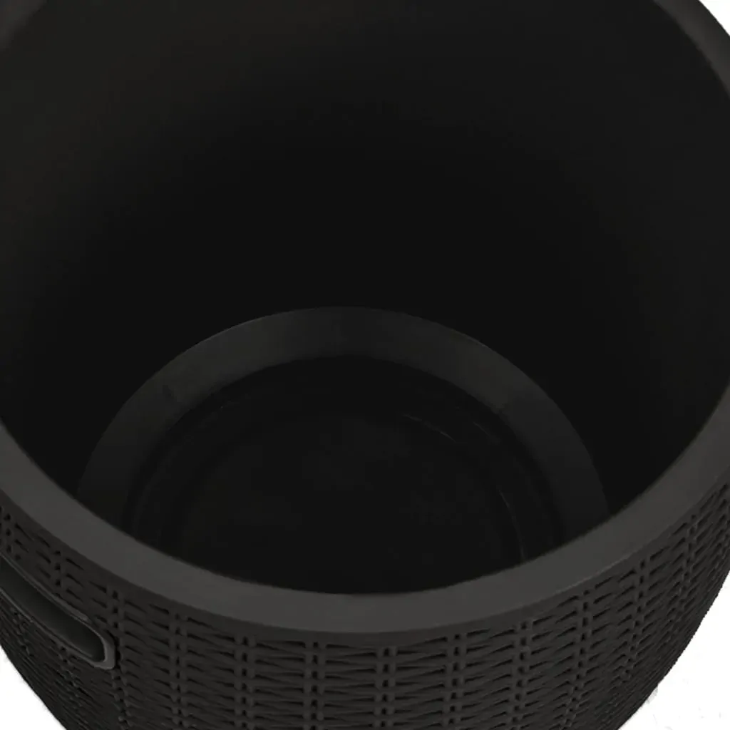 4-in-1 Garden Storage Box Black Polypropylene Price