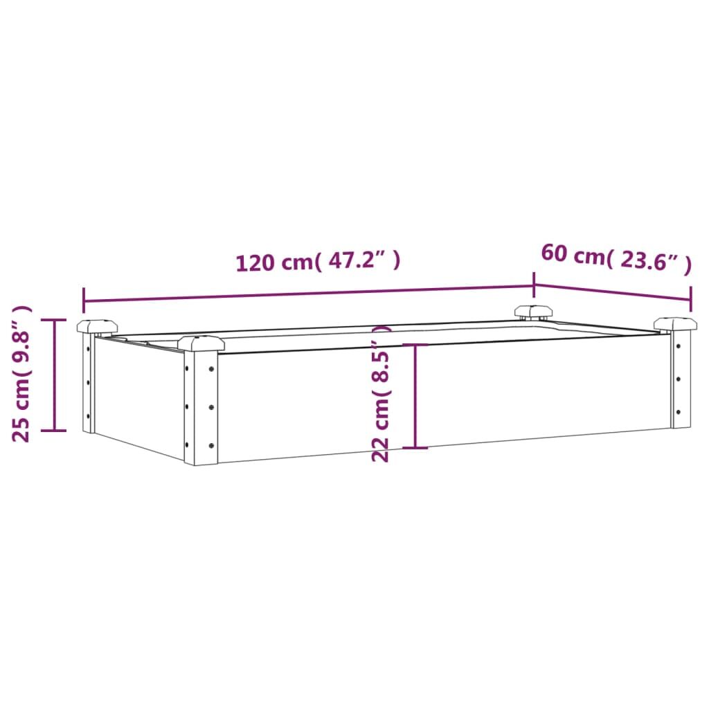 Garden Raised Bed with Liner 120x60x25 cm Solid Wood Fir Price