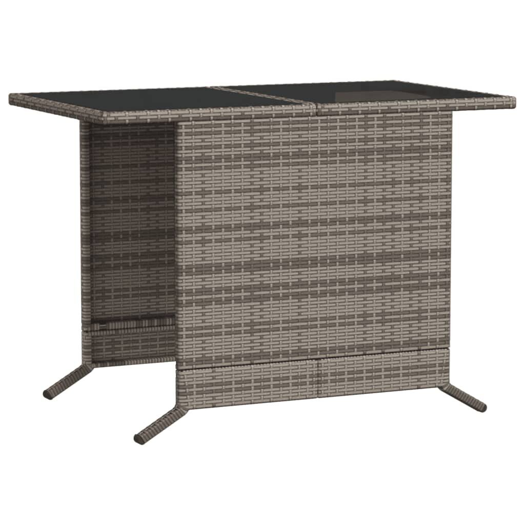 3 Piece Bistro Set with Cushions Grey Poly Rattan Price