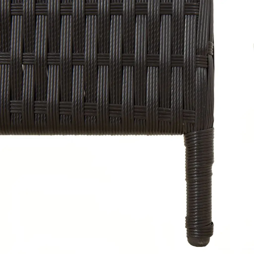Room Divider 3 Panels Black Poly Rattan Price