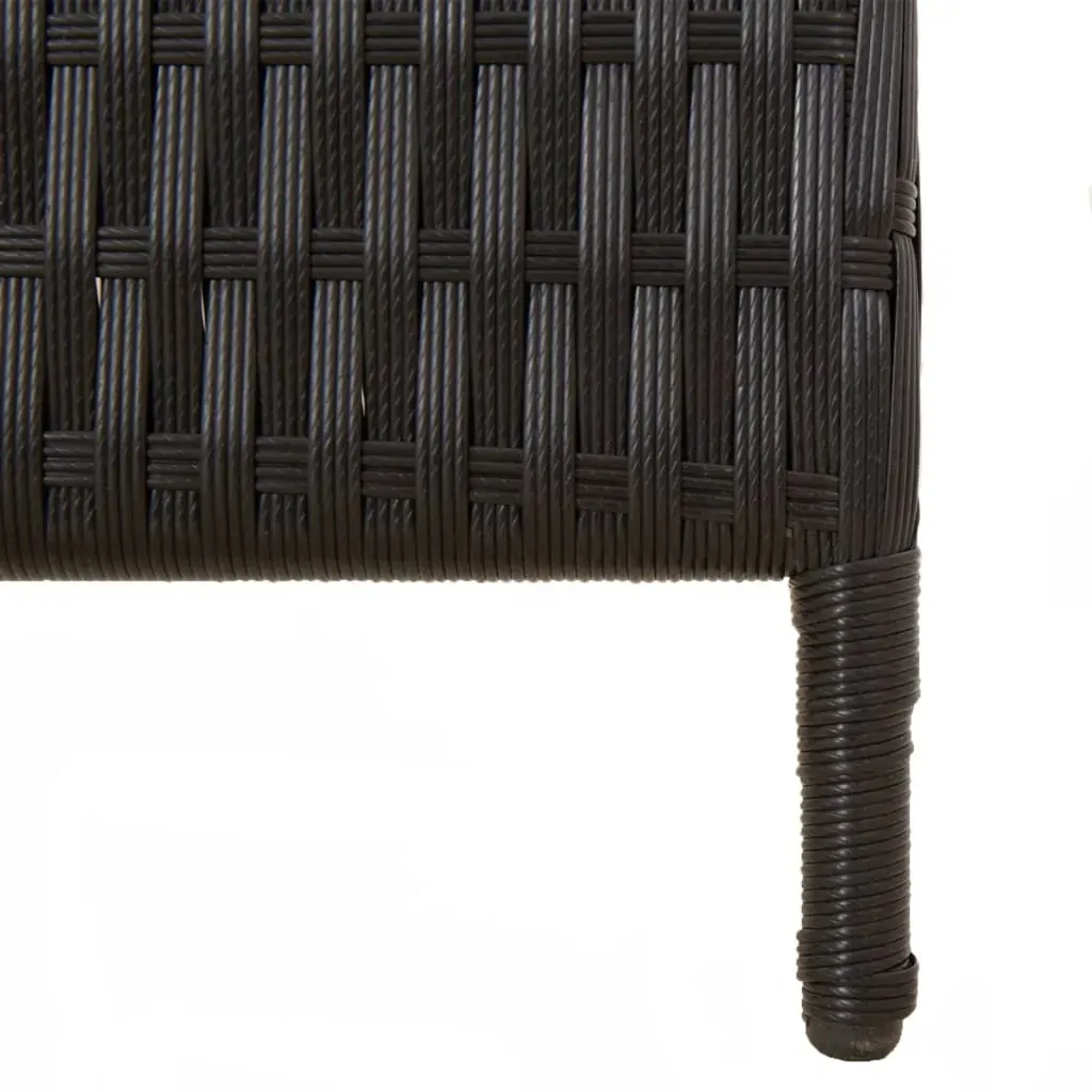 Room Divider 4 Panels Black Poly Rattan Price