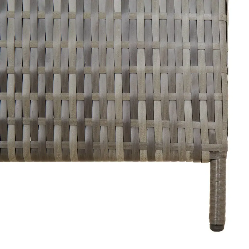 Room Divider 6 Panels Grey Poly Rattan Price