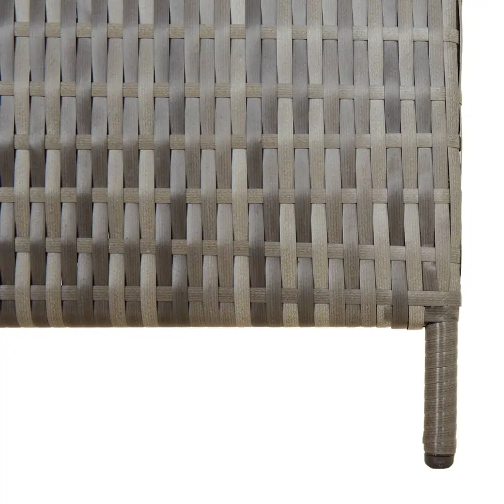 Room Divider 4 Panels Grey Poly Rattan Price