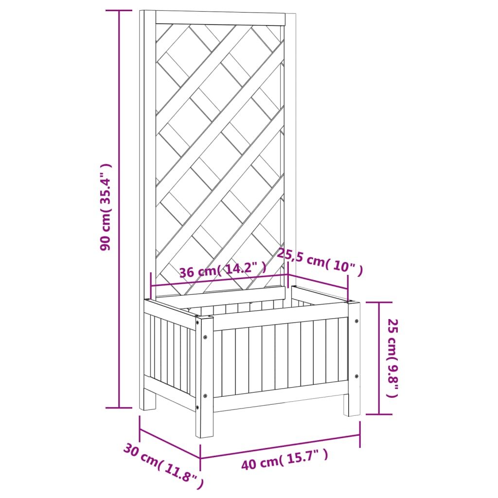 Planter with Trellis Black Solid Wood Fir Price