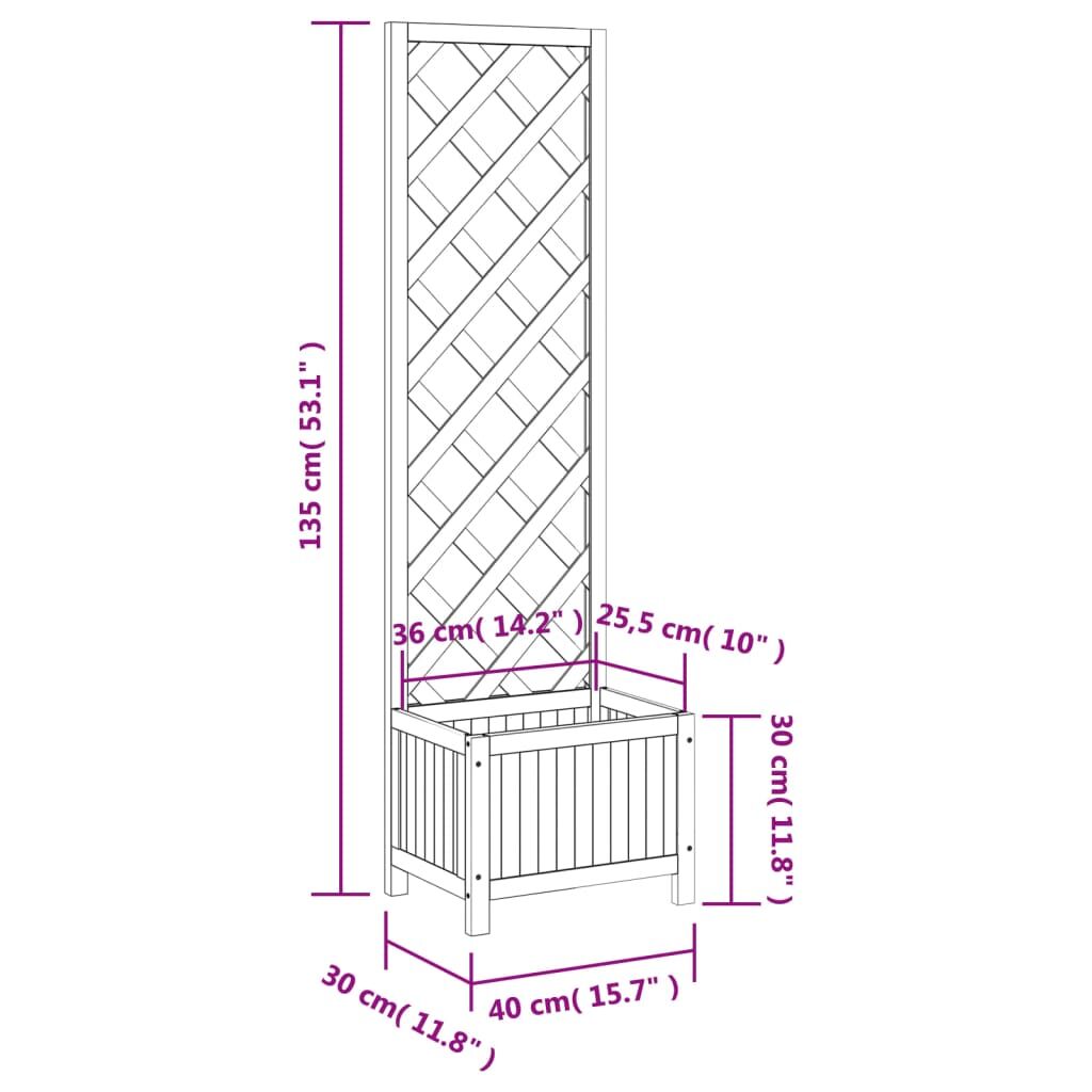 Planter with Trellis Black Solid Wood Fir Price